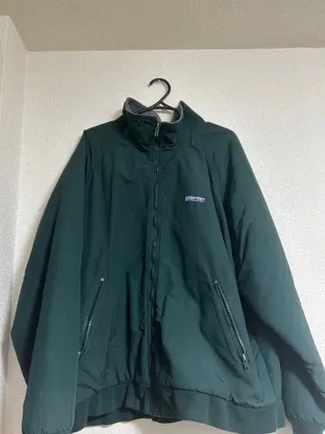 Lands' End 다크 그린 풀 지퍼 자켓 구제 의류 90s