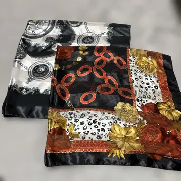 실크 스카프 2개 세트 대형 사이즈