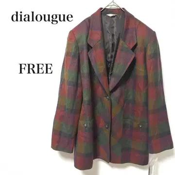다이얼로그 택 포함 일본제 테일러드 자켓 체크 무늬 FREE