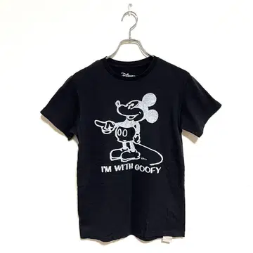 디즈니 미키 남성용 S 사이즈 블랙 티셔츠