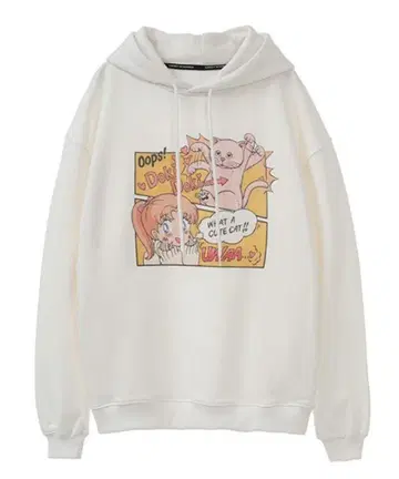 캔디 스트리퍼 후드 부착 후드티 화이트