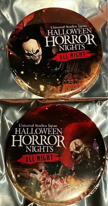 USJ 할로윈 호러 나이트 올 나이트 한정판 캔뱃지 2종