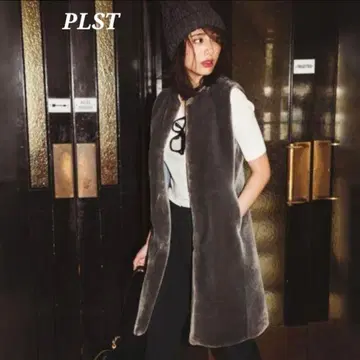 [ 새상품급 ] PLST 에코 퍼 롱 베스트 M 사이즈