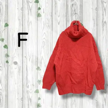 미라 오웬 터틀넥 스웨터 울 긴팔 니트 무지 빨간색