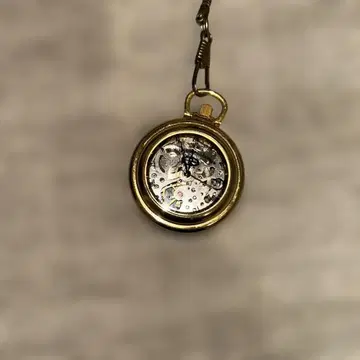 스켈레톤 회중시계 금속제 체인 포함