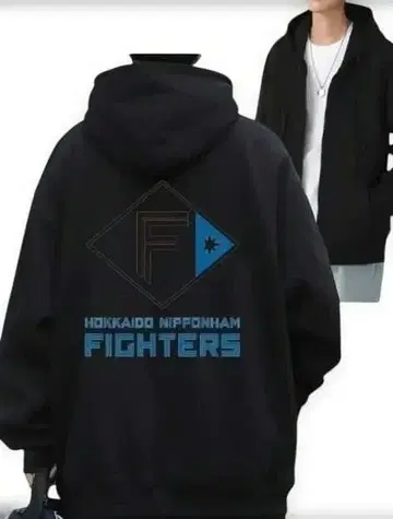 일본햄 파이터즈 블랙 후드티 L 사이즈