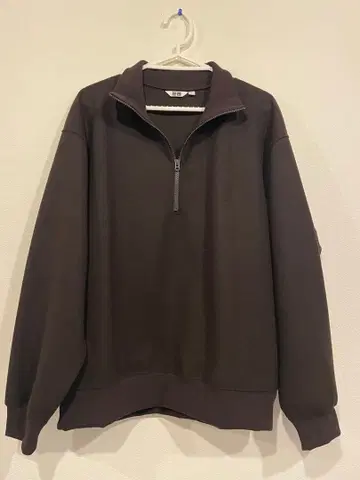 UNIQLO U 유니클로 브러쉬드 맨투맨 하프 지퍼 셔츠