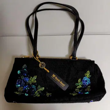 Think Bee! 자수 핸드백 블랙