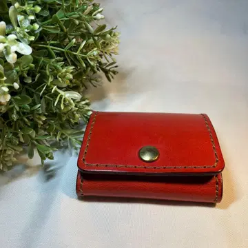 HERZ 헬츠 심플 동전 지갑 가죽 빨간색 계열