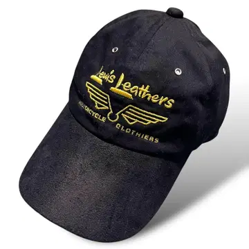 Lewis Leathers/캡/스웨이드/소가죽 스트랩/금 자수