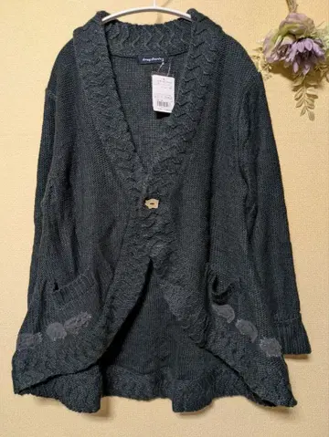 드럭 스토어 드럭스토어 네이비 케이블 짜임 가디건 미사용