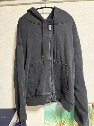 다크 그레이 풀 집업 후드티 M 사이즈