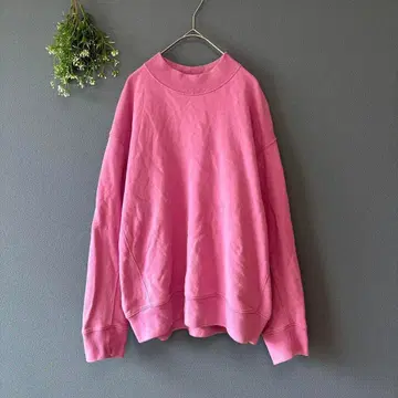 유니클로 U [XL] 인기 완판템 성인 핑크 모크넥 맨투맨 풀오버