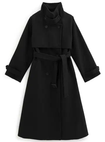 옷깃 2Way 페이크 울 트렌치코트 ze845
