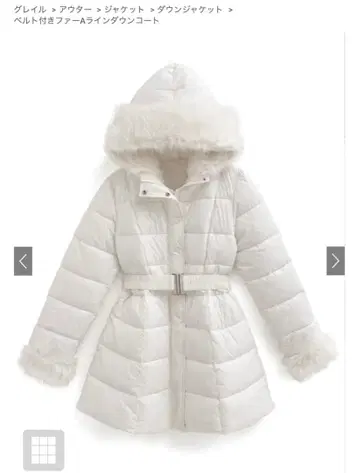 GRL 벨트 포함 퍼 A라인 다운 코트[kd79]