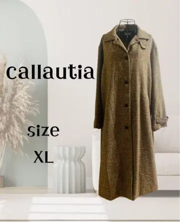 callautia 체크 무늬 롱 코트 XL