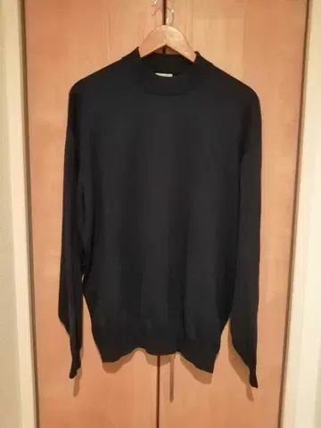 스티븐 앨런 네이비 하이넥 니트 코튼 100% M