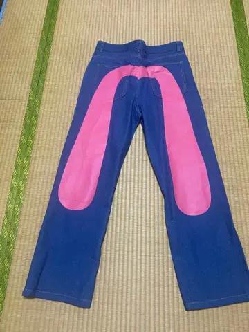 프린트 디자인 데님 팬츠