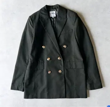새상품급 ZARA 골드 버튼 블랙 더블 브레스트 자켓 블레이저