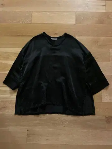 plain people 린넨 실크 긴팔 블라우스 블랙