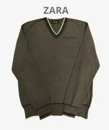 자라 코튼 니트 그레이