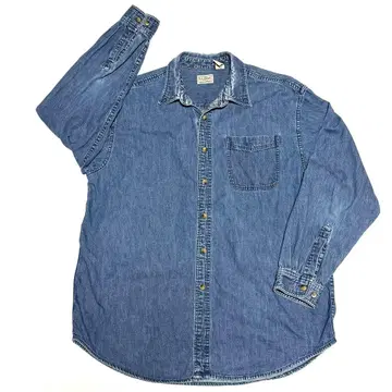 L 사이즈 LL 비 긴팔 셔츠 남성용 데님 셔츠 미국 빈티지 의류 서퍼