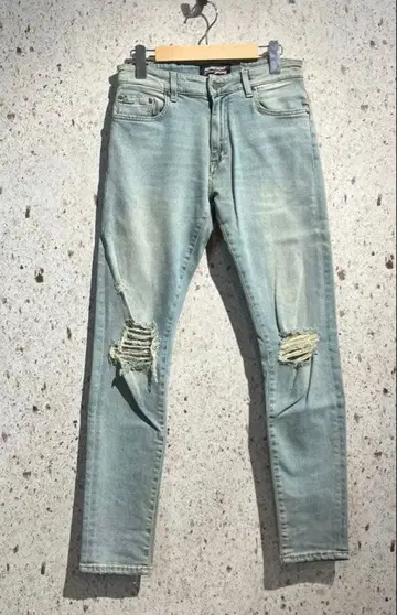 REPRESENT 스트레치 스키니 데님 데미지 선물
