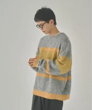 YOEL - 멀티 보더 니트 / 멀티 보더 니트 옐로우 컬러