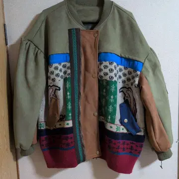 Rccat 캐주얼 봄버 자켓 패치워크