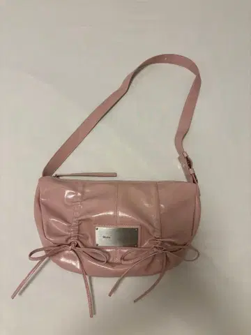 HALF SHIRRING RIBBON ROUND BAG IN PINK