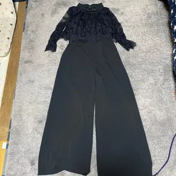 블랙 레이스 올인원 결혼식 팬츠 드레스