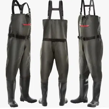 가슴장화 체스트 하이 웨이더 무릎 보강 방수 포켓 발 28cm 낚시