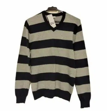 GU 지유 보더 면 니트 상의