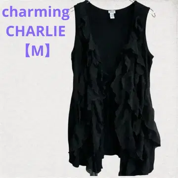 charming CHARLIE [ M ] 블랙 슬리브리스 튜닉 베스트