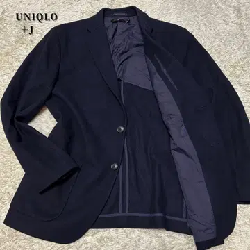 [ 새상품급 ] 유니클로 +J 울 블렌드 오버 사이즈 자켓 네이비 L