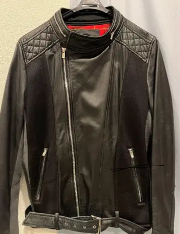 DOUBLE STANDARD 블랙 가죽 자켓 사이즈 50