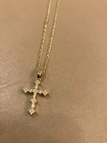 골드 크로스 목걸이 새상품 럭셔리 지르코니아