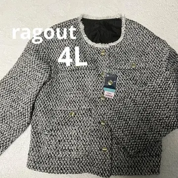 SALE 택 포함 새상품 ragout 러그 아웃 트위드 노카라 자켓 4L
