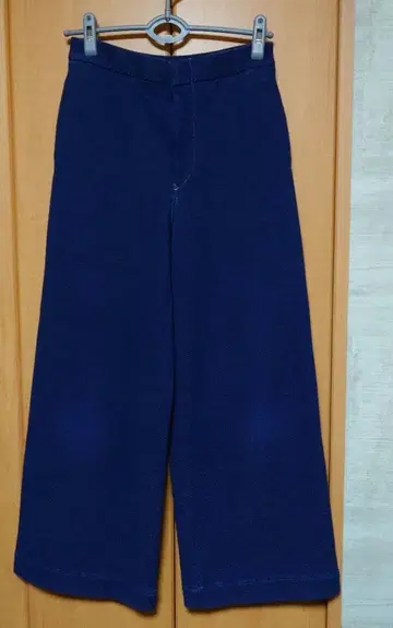 45rpm 인디고 트위드 와이드 팬츠