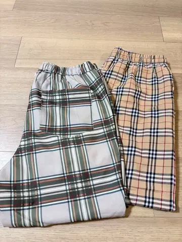 체크 무늬 이지 슬랙스 2세트