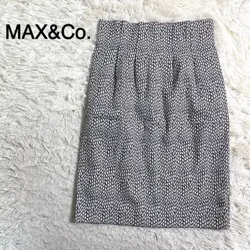 MAX&Co. 올 패턴 무릎 아래 기장 타이트 스커트