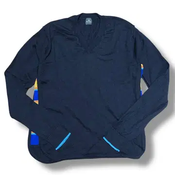 22AW PS PaulSmith V넥 긴팔 니트 스웨터 얇은 소재 블랙