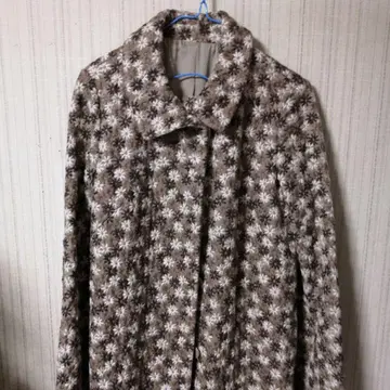 꽃무늬 브라운 롱 코트