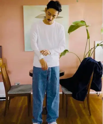 DRIES VAN NOTEN 마블 데님 청바지 상