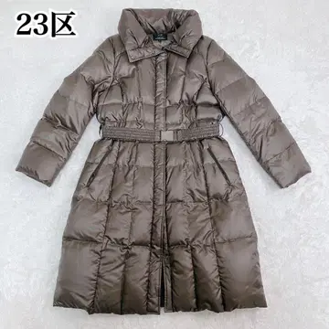 레어 XL! 23구 다운 코트 벨트 브라운 계열 44 [빅 사이즈]