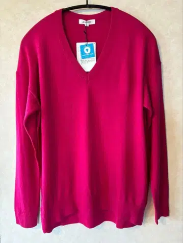 미사용 PLST 울 100% V넥 스웨터