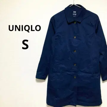 UNIQLO 유니클로 여성용 코트 카라 부착 심플 네이비