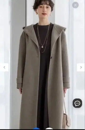 모카 후드 부착 롱 코트 사이즈 38