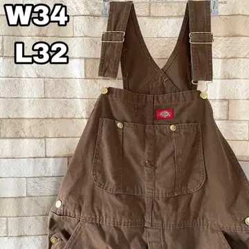 디키즈 오버롤 자수 멕시코 브라운 34 x 32