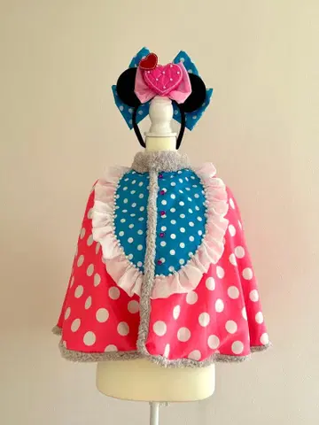 도트 무늬 프릴 케이프